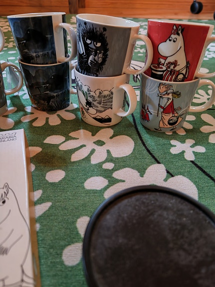 Muumimukeja, purkki + lautanen