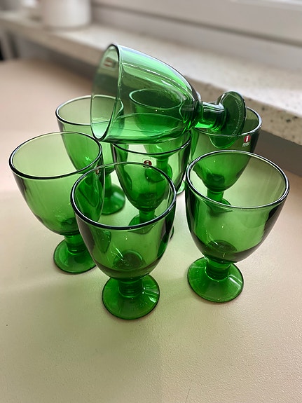 Iittala Verna vihreä viinilasi