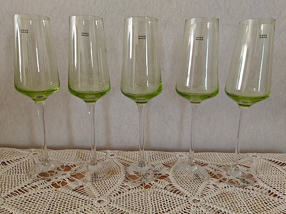 Iittala samppanjalasit vihreä jalka