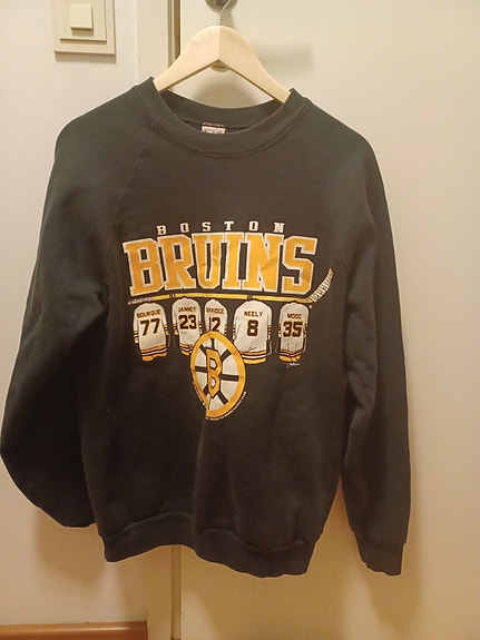 Boston Bruins retro collegepaita L musta