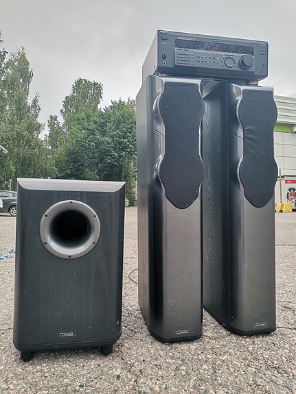 LAATU HIFI Mission M53 lattiakaiuttimet + Subwoofer Mission M5AS 12"