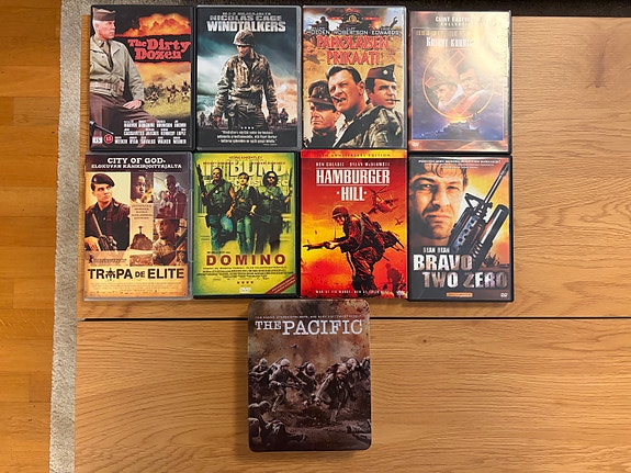 Sotaelokuvakokoelma – 8 DVD:tä + The Pacific -boksi