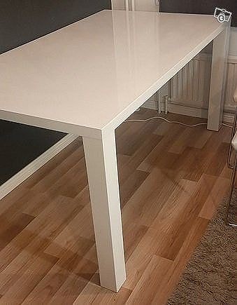 Masku Ruokapöytä 140x85 valkoinen + lasi