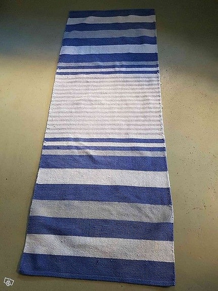 Räsymatto sininen - valkoinen 73x200cm