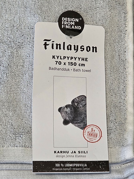 Finlayson kylpypyyhe karhu ja siili