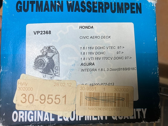 Honda Civic 1.6VTi/1.8 Vesipumppu 96-01