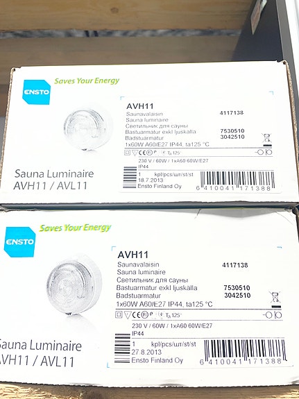 Ensto AVH11 saunavalaisin 2 kpl UUSIA