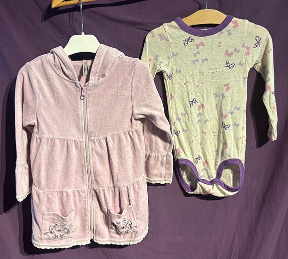 Fransa kids veluuritakki ja Name it body tytölle koko 92 vaaleanpunainen