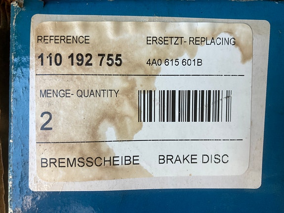 Audi 100/A6 Farmari Quattro Takajarrulevyt 269mm 92-95
