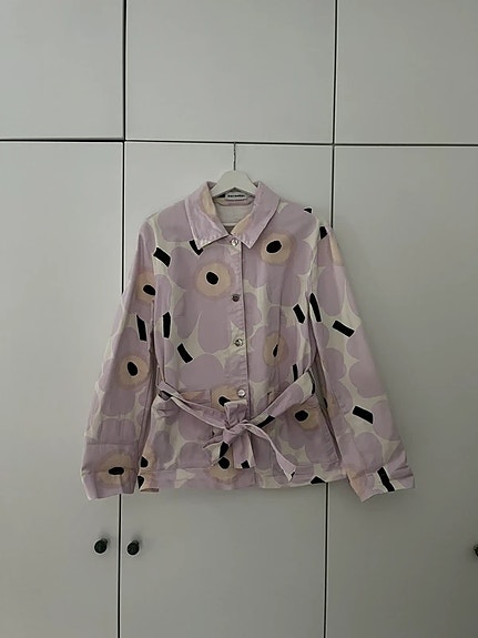 Marimekko takki, farkkutakki, unikko, koko 40