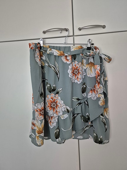 ONLY kukkakuvioinen hame XL vihreä