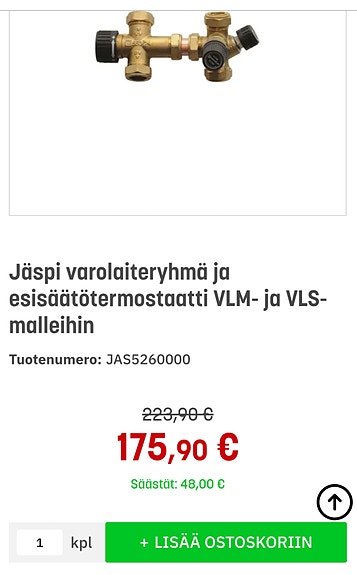 Jäspi varolaiteryhmä+esisäädin