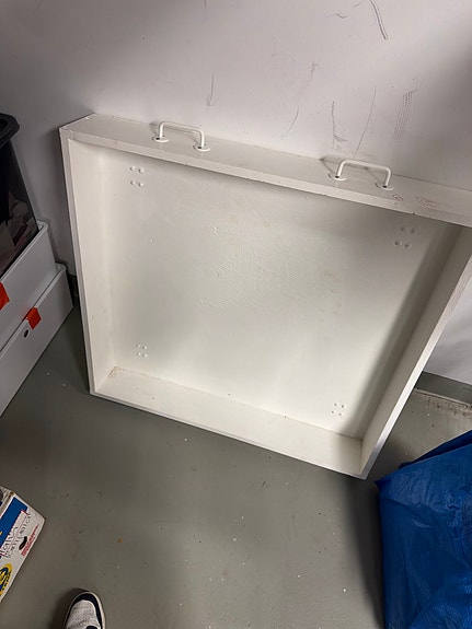Valkoinen lasten säilytyslaatikko pyörillä 90x90 cm
