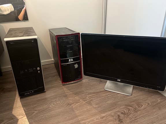HP pöytätietokone ja näyttö