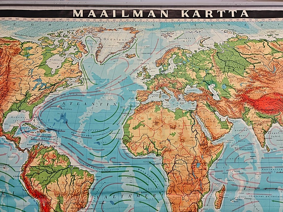 13 kpl Opetuskartat Maailma, Itäinen pallonpuolisko, Pohjois-Amerikka, Suomi