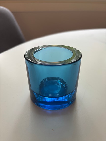 Marimekko/Iittala sininen Kivi-tuikkukippo