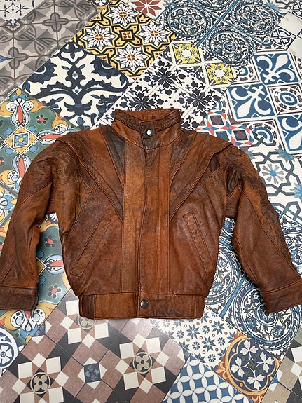 Nahkatakki koko 98 ruskea unisex