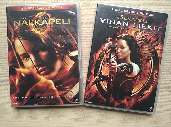 Nälkäpeli ja Nälkäpeli Vihan liekit 2-disc Special Edition DVD:t