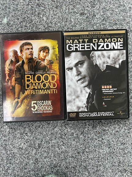 Blood Diamond ja Green Zone DVD-elokuvat