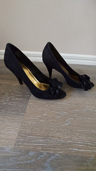 Mustat peep toe korkkarit 38