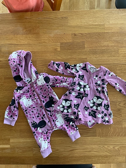 Paapii vauvan haalari ja bodymekko koko 56 violetti tytöille