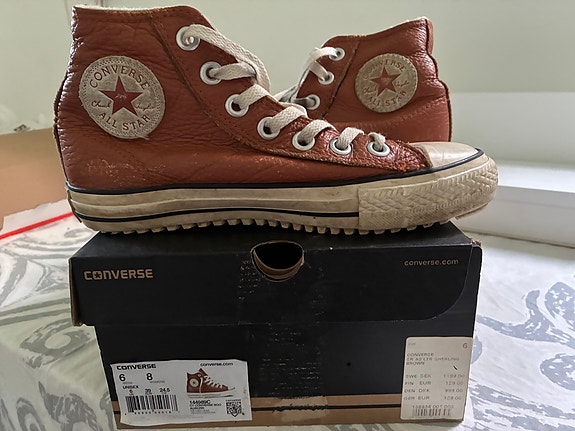 Converse ruskeat nahka tennarit, karvavuori, unisex