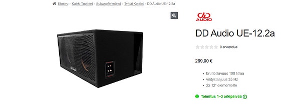 DD audion 2x12 kotelo