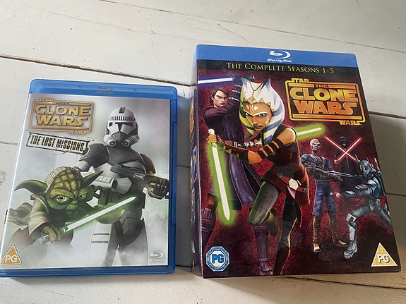 Star Wars The Clone Wars Blu-ray kaudet 1–5 + Lost missions (kausi 6)