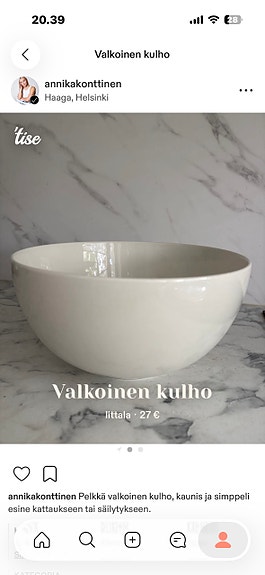 Iittala valkoinen kulho