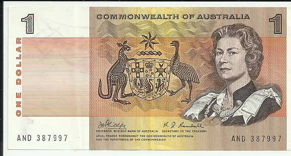 Australian 1 dollar seteli 1974-1983 Elisabet II