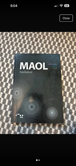 MAOL taulukot matematiikan ja tilastotieteen taulukkokirja