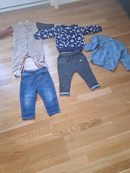 Marimekko ja basic needs college paita, benetton farkut, sisähaalari