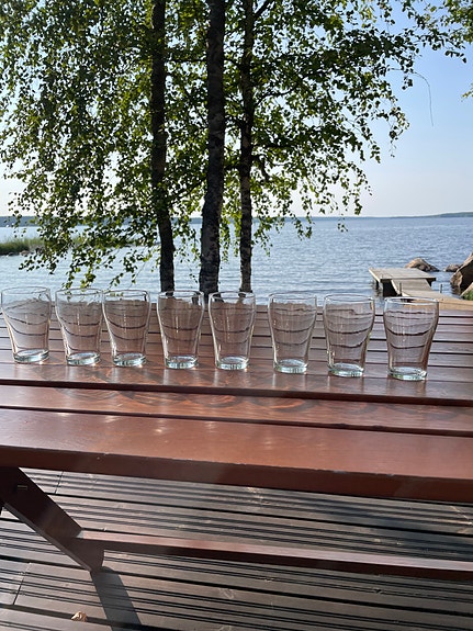 70-luvun retrot sinappilasit juomalaseiksi