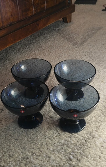 Iittala Verna jälkiruokakulhot, mustikansininen, 4 kpl