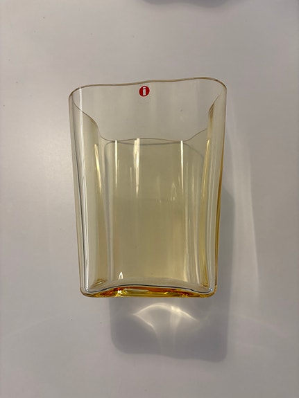 Iittala Aalto kukka  maljakko keltainen lasi