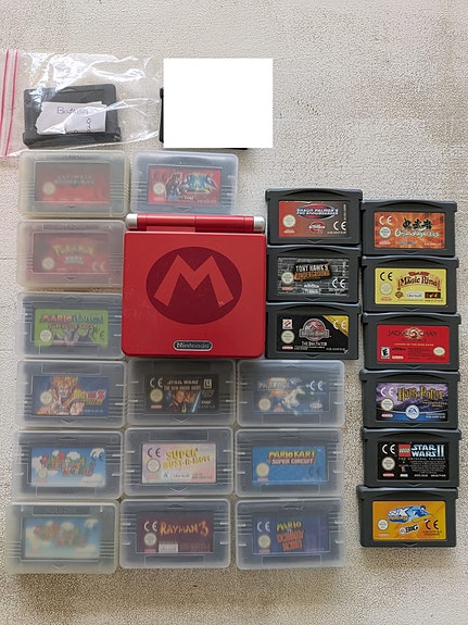 Nintendo Gameboy Advance SP Mario Edition & EU GBA Games