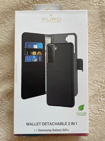Samsung Galaxy s21+  lompakkokotelo Puro 2-in-1, musta
