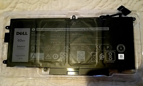Dell kannettavan tietokoneen akku 60wh 7.6V