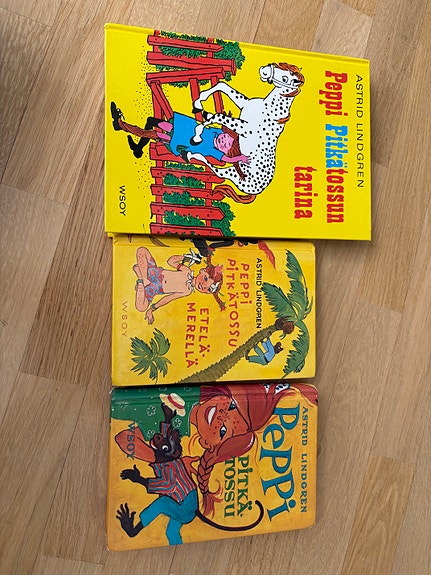 Astrid Lindgren Peppi Pitkätossu kirjasetti 3 kpl