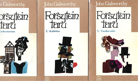 John Galsworthy: Forsytein taru 1-3. WSOY Taskukirja 1968.