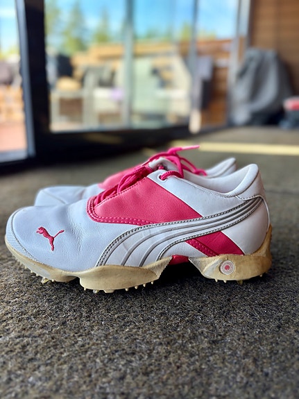 Puma golfkengät koko 36 valko-pinkki