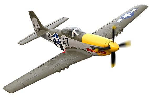 P51D Mustang Brushless 500mm RTF, valmis lennokkipaketti