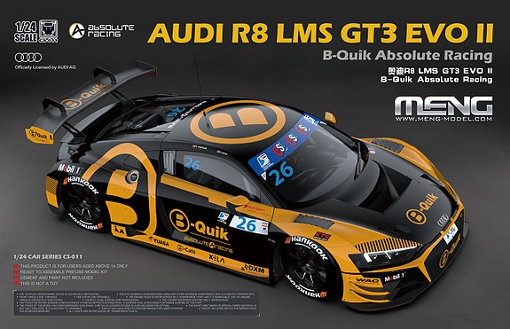 Meng 1/24 AUDI R8 LMS GT3 EVO II B-Quik Absolute Racing
