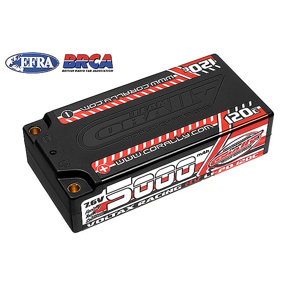Corally Voltax 120C Lipo Hv Akku 5000 Mah 7.6V Shorty 2S 4Mm Bullit