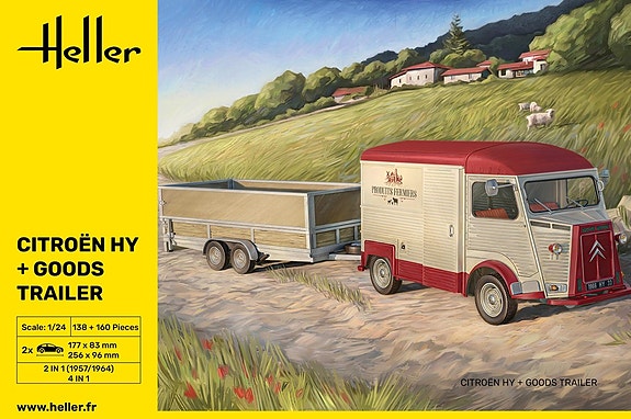 Heller 1/24 Citroen HY + Goods Trailer set