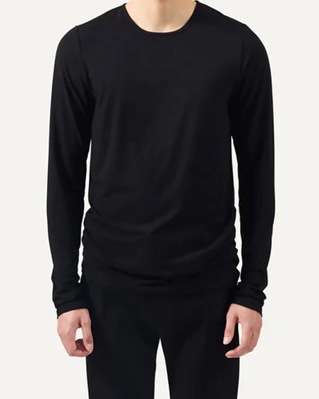 Nomen Nescio basic jersey laadukas musta pitkähihainen paita bambuviskoosia