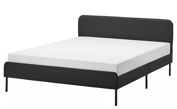 IKEA sänky 160x200 cm tummanharmaa