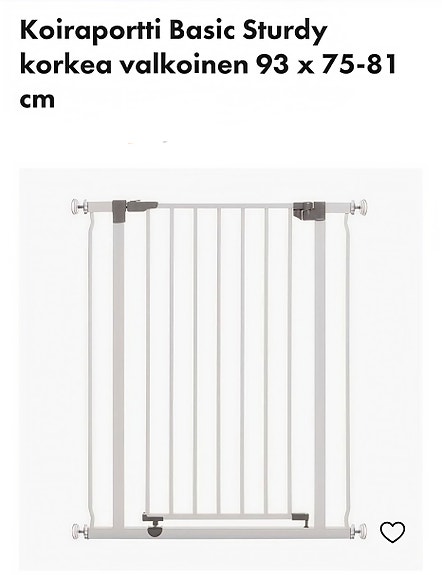 Valkoinen turvaportti 93 x 75-81 cm