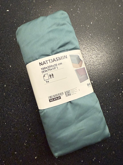IKEA NATTJASMIN Muotoonommeltu lakana, sinivihreä 160x200