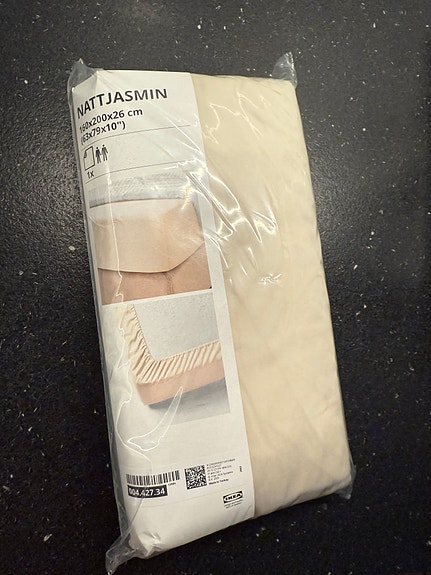 IKEA NATTJASMIN Muotoonommeltu lakana, vaalea beige 160x200 cm